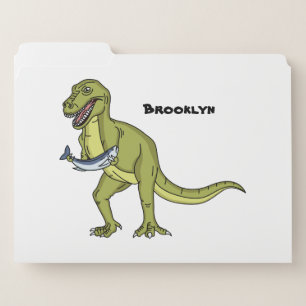 Funny T rex dinosaur illustration File Folder