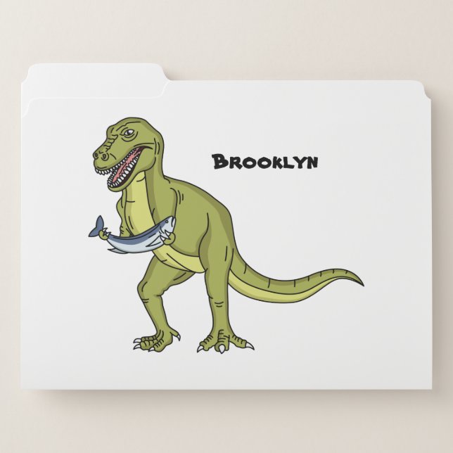 Funny T rex dinosaur illustration File Folder (Front Left)