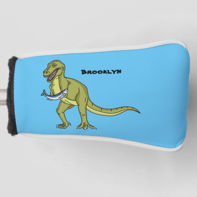 Funny T rex dinosaur illustration Golf Head Cover (Front)
