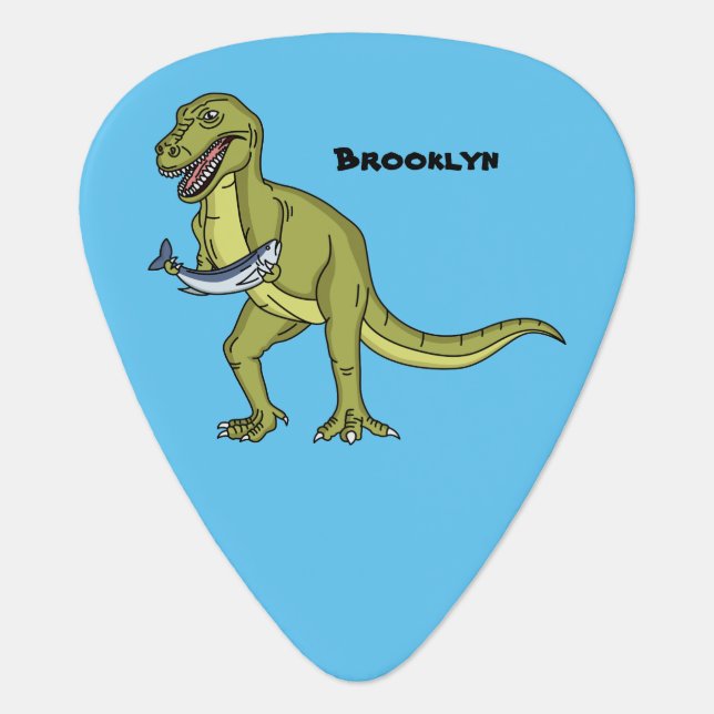 Funny T rex dinosaur illustration  Guitar Pick (Front)