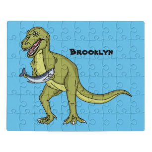 Funny T rex dinosaur illustration Jigsaw Puzzle