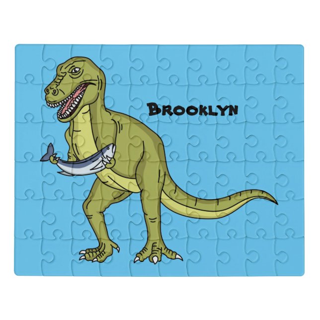 Funny T rex dinosaur illustration Jigsaw Puzzle (Puzzle Horizontal)