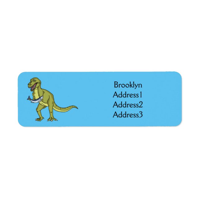 Funny T rex dinosaur illustration Label (Front)