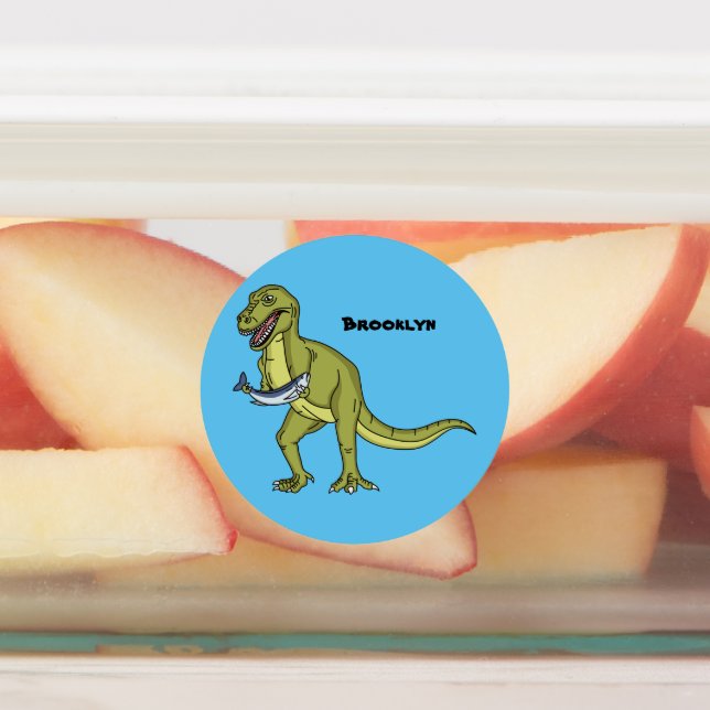 Funny T rex dinosaur illustration Labels (Affixed)