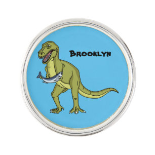 Funny T rex dinosaur illustration Lapel Pin