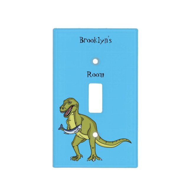 Funny T rex dinosaur illustration Light Switch Cover (Front)