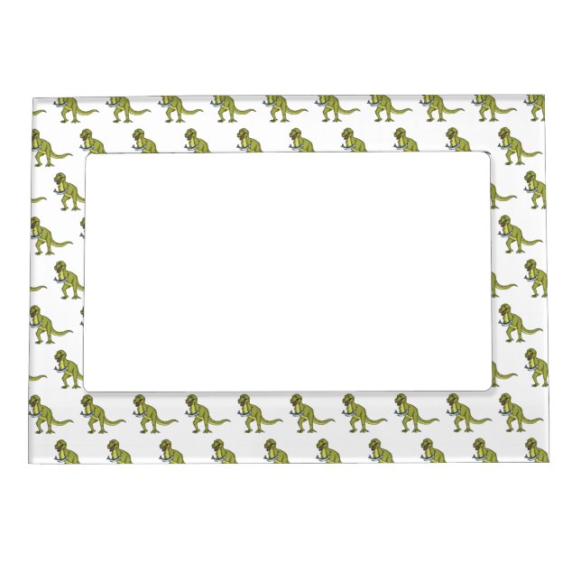 Funny T rex dinosaur illustration  Magnetic Frame (Front)