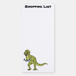 Funny T rex dinosaur illustration Magnetic Notepad