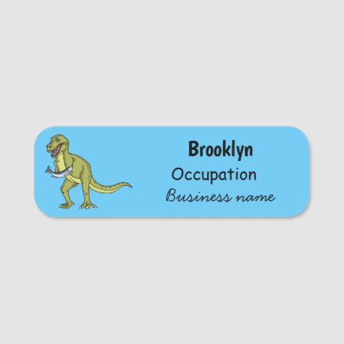 Funny T rex dinosaur illustration Name Tag