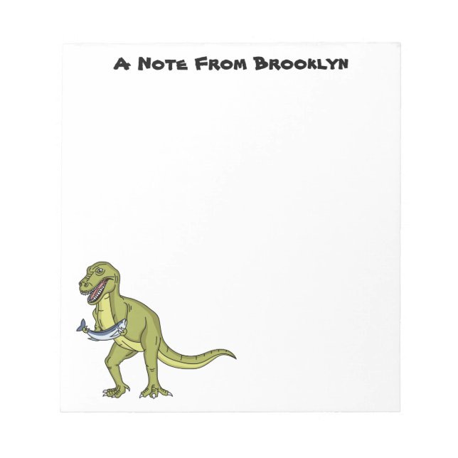 Funny T rex dinosaur illustration Notepad (Front)