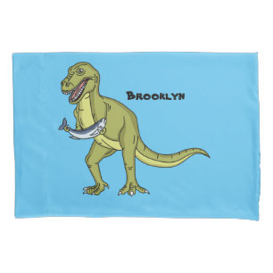 Funny T rex dinosaur illustration Pillow Case