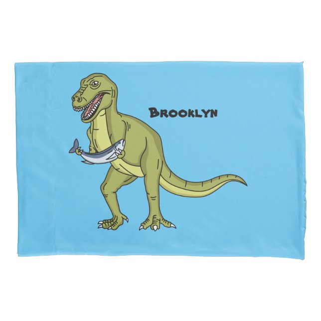 Funny T rex dinosaur illustration Pillow Case (Front)