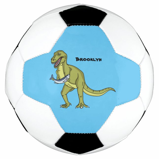 Funny T rex dinosaur illustration Soccer Ball (Front)
