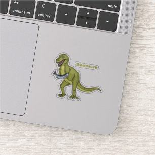 Funny T rex dinosaur illustration Sticker