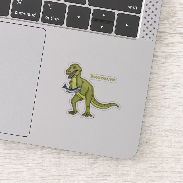 Funny T rex dinosaur illustration Sticker (Detail)
