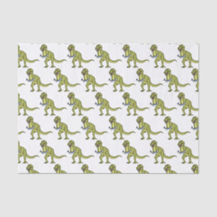 Funny T rex dinosaur illustration Tissue Paper