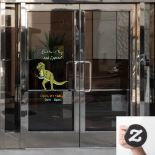 Funny T rex dinosaur illustration Window Cling
