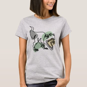 Funny T-rex Dinosaur Line Art With Color T-shirt by inspirationrocks at Zazzle