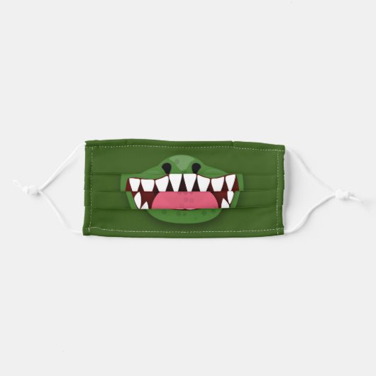 Funny T Rex dinosaur mouth cartoon illustration Adult Cloth Face Mask (Front, Folded)
