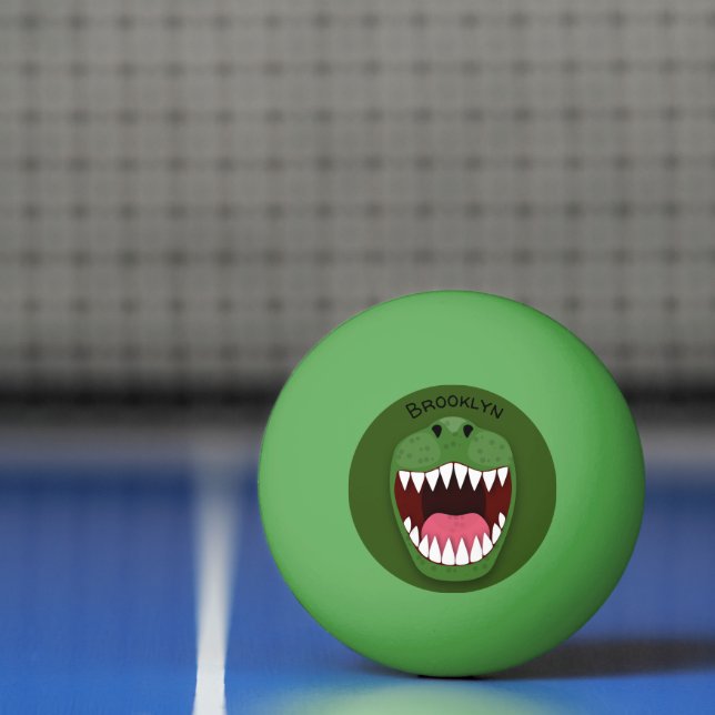 Funny T Rex dinosaur mouth cartoon illustration Ping Pong Ball (Net)