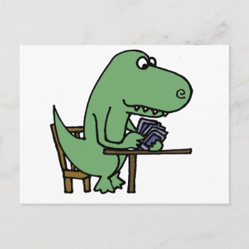 Funny T-rex Dinosaur Playing Cards by naturesmiles at Zazzle
