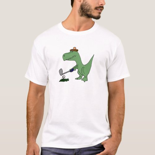 Funny T_Rex Dinosaur Playing Golf T_Shirt