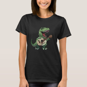 Funny T-Rex Dinosaur Playing Guitar Rocking T-Rex T-Shirt