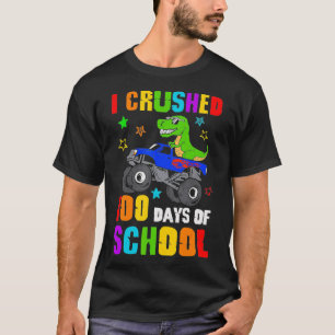 Funny T rex Dinosaur Riding Monster Truck Kids Tod T-Shirt