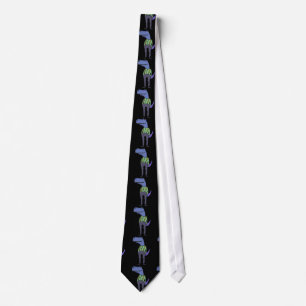 Funny T-rex Dinosaur wearing Suspenders Neck Tie