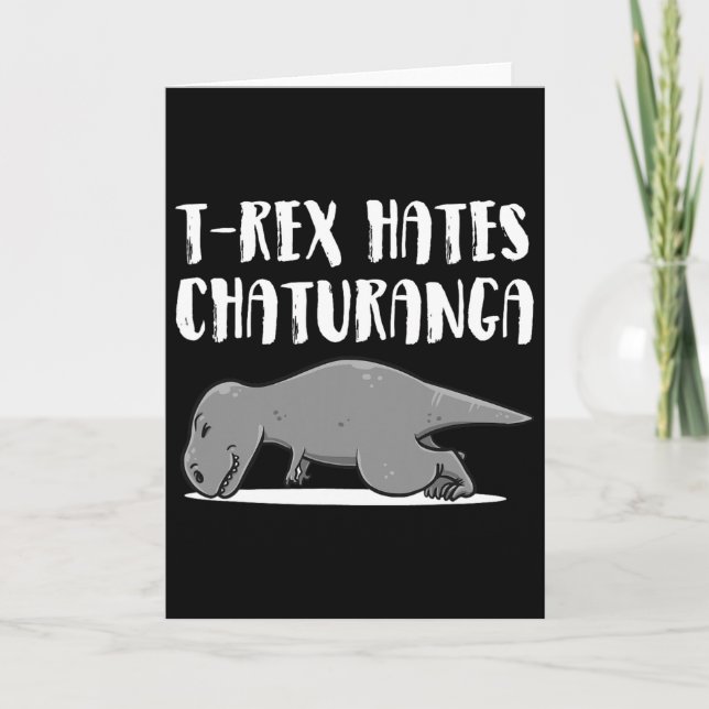 Funny T-rex Dinosaur Yoga Apparel Perfect Present  Card (Front)