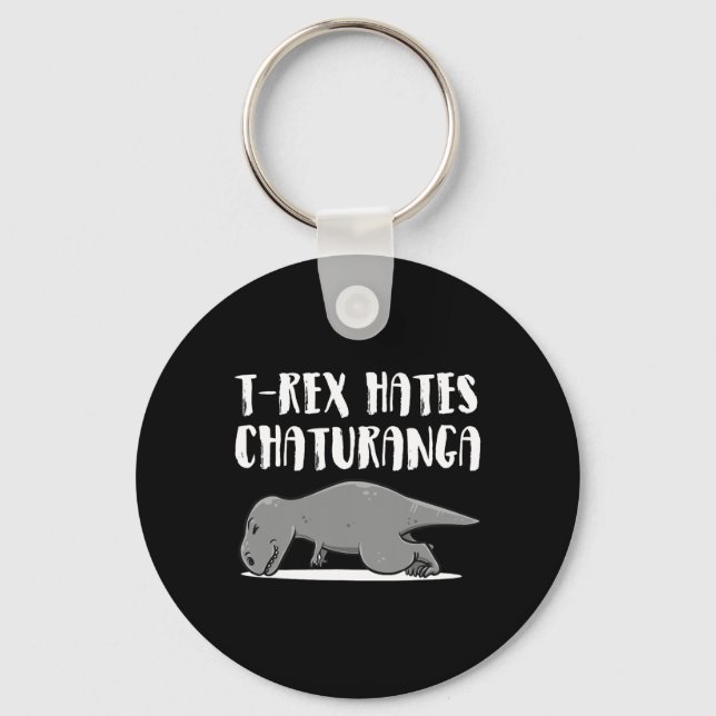 Funny T-rex Dinosaur Yoga Apparel Perfect Present  Keychain (Front)
