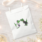 Funny T-Rex Dinosaurs Bride and Groom Favor Bags (Clipped)