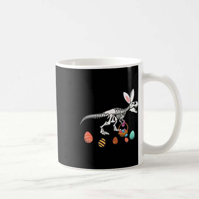 Funny T Rex Easter Skeleton Bunny Sket Egg Hunt Ea Coffee Mug (Right)