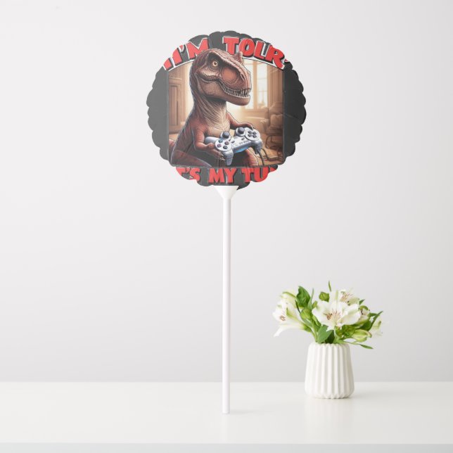 Funny T-Rex Gamer Quote Design Balloon (In SItu)