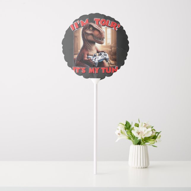 Funny T-Rex Gamer Quote Design Balloon (In SItu)
