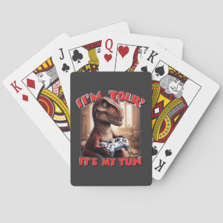 Funny T-Rex Gamer Quote Design Poker Cards