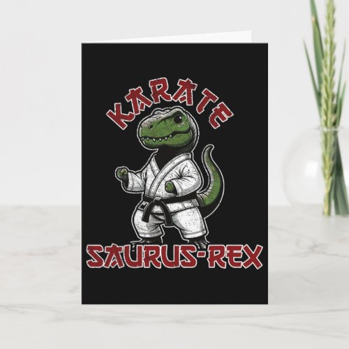 Funny T-rex Karate Dino Martial Arts Children  Card