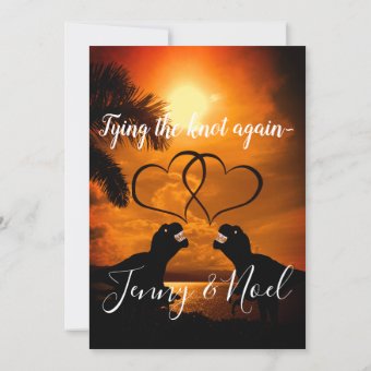 Funny T Rex Sunset Wedding Vows Renewal Invitation Zazzle