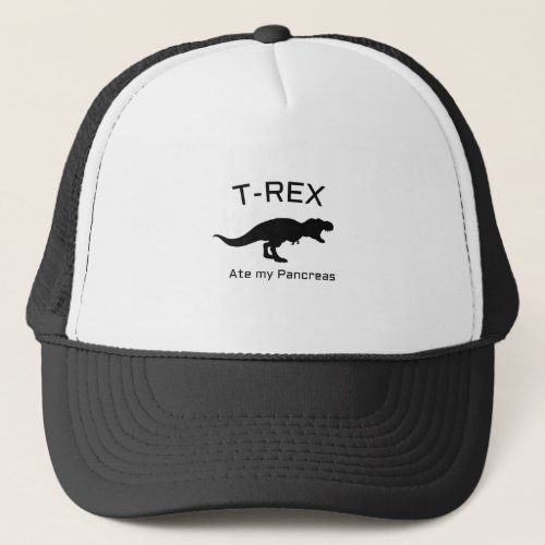 Funny T_Rex Type 1 Diabetes Funny T1D Diabetic Trucker Hat
