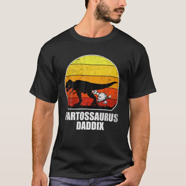 Funny T-rex Tyrannosaurus Dinosaur Rex Dino Father T-Shirt (Front)