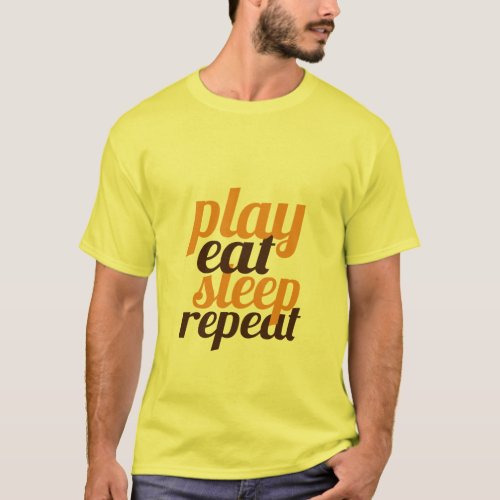 Funny T_shirt For Gamers Play Eat Sleep Repeat