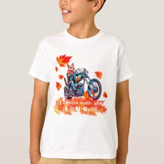 Funny t shirt for kids motorbike leaves