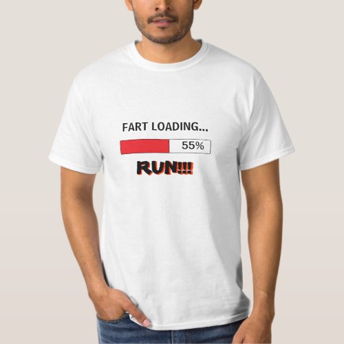 Funny t_shirt for men FART LOADING RUN