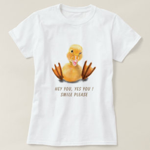Funny T-Shirt Hapy Duck Smile - Custom Text