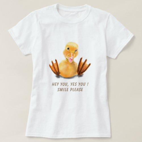 Funny T_Shirt Hapy Duck Smile _ Custom Text