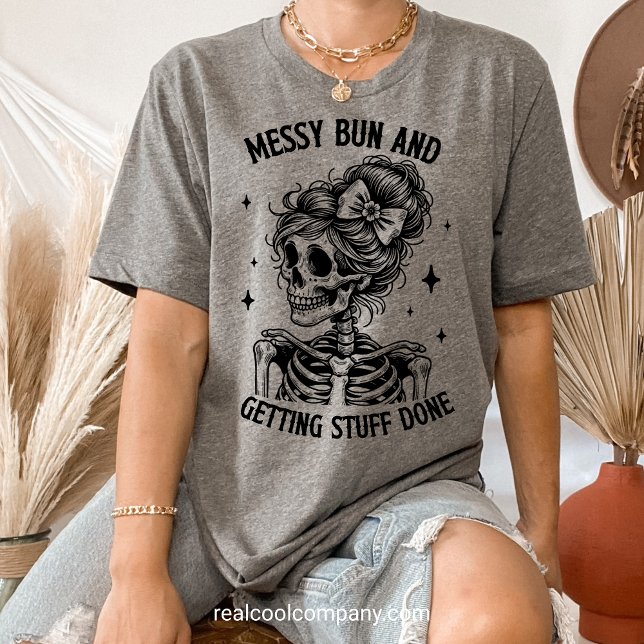 Funny T-Shirt Messy Bun Getting Things Done  Tri-Blend Shirt (Creator Uploaded)