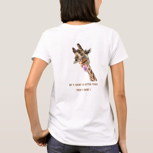 Funny T_Shirt Playful Giraffe _ Your Text