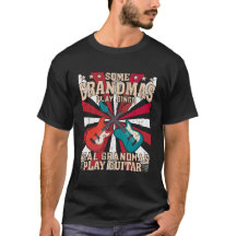Funny T-Shirt Real Grandmas Play Bingo and Guitar
