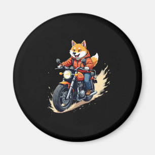 Funny T-Shirt, Shiba Inu, Motorcycle, Dog, Puppet, Magnet