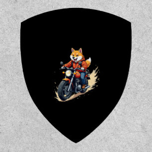 Funny T-Shirt, Shiba Inu, Motorcycle, Dog, Puppet, Patch